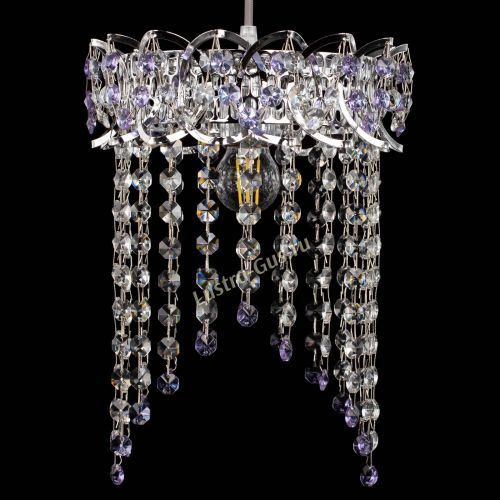 Барная люстра Астра №1 оптикон Фиолетовая в Подольске Гусь Хрустальный