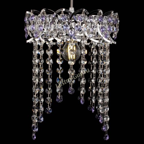 Барная люстра Астра №1 оптикон Фиолетовая в Подольске Гусь Хрустальный