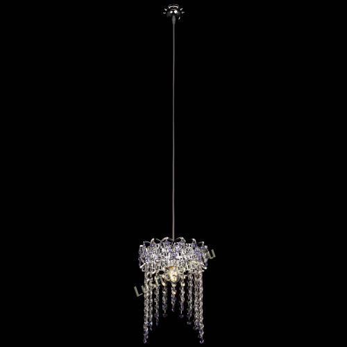 Барная люстра Астра №1 оптикон Фиолетовая в Подольске Гусь Хрустальный