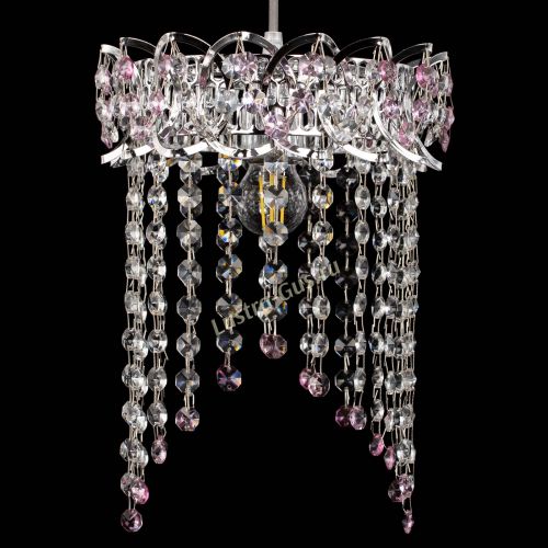 Барная люстра Астра №1 оптикон Розовая в Подольске Гусь Хрустальный
