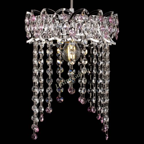 Барная люстра Астра №1 оптикон Розовая в Подольске Гусь Хрустальный