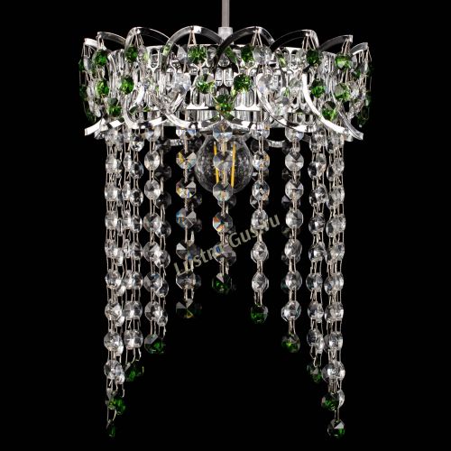 Барная люстра Астра №1 оптикон Зеленая в Подольске Гусь Хрустальный