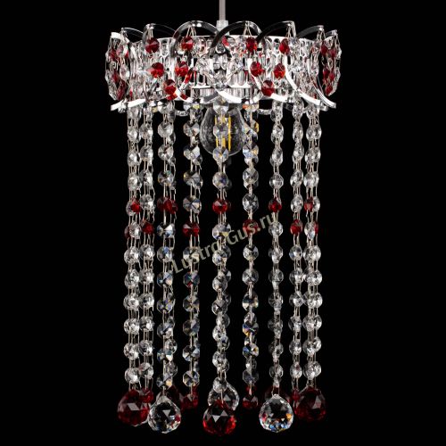 Барная люстра Астра №1 шар 30 длинная Красная в Подольске Гусь Хрустальный