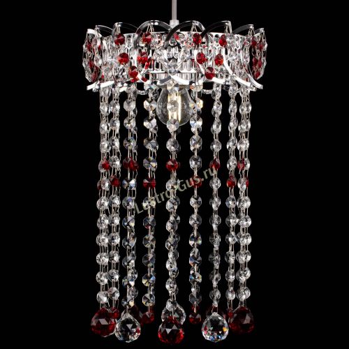 Барная люстра Астра №1 шар 30 длинная Красная в Подольске Гусь Хрустальный