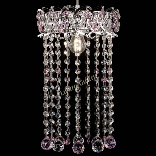 Барная люстра Астра №1 шар 30 длинная Розовая в Подольске Гусь Хрустальный