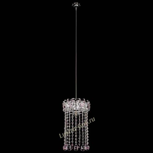 Барная люстра Астра №1 шар 30 длинная Розовая в Подольске Гусь Хрустальный