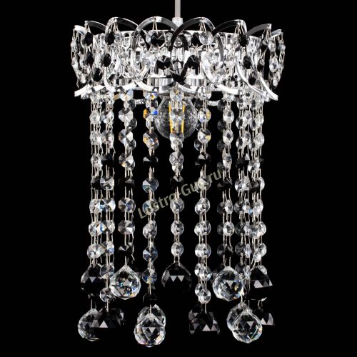 Барная люстра Астра №1 шар 30 черная в Подольске Гусь Хрустальный