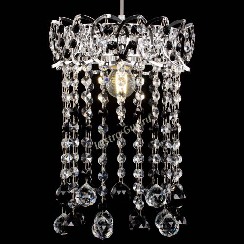 Барная люстра Астра №1 шар 30 черная в Подольске Гусь Хрустальный