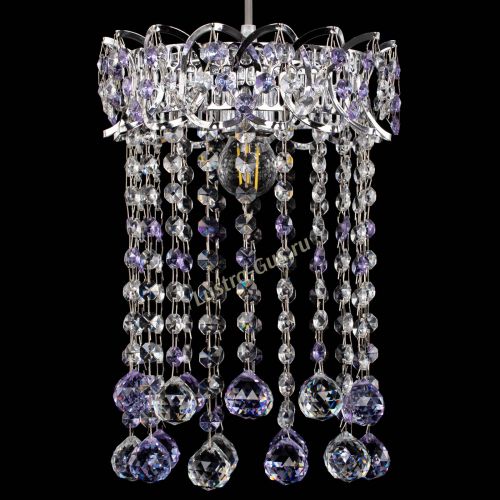 Барная люстра Астра №1 шар 30 фиолетовая в Подольске Гусь Хрустальный