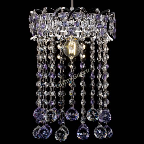 Барная люстра Астра №1 шар 30 фиолетовая в Подольске Гусь Хрустальный