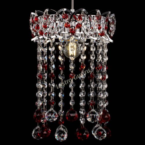 Барная люстра Астра №1 шар 30 красная в Подольске Гусь Хрустальный