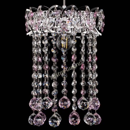 Барная люстра Астра №1 шар 30 розовая в Подольске Гусь Хрустальный