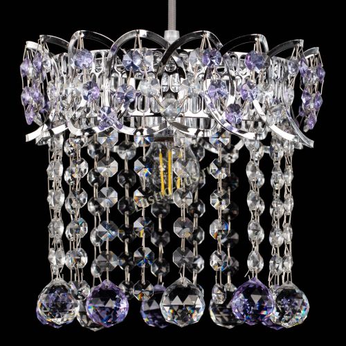 Барная люстра Астра №1 шар фиолетовая в Подольске Гусь Хрустальный