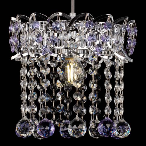 Барная люстра Астра №1 шар фиолетовая в Подольске Гусь Хрустальный