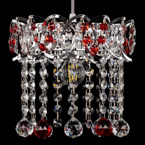 Барная люстра Астра №1 шар красная в Подольске Гусь Хрустальный