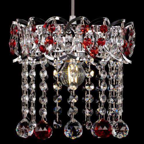 Барная люстра Астра №1 шар красная в Подольске Гусь Хрустальный