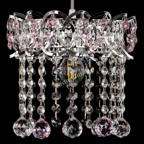 Барная люстра Астра №1 шар розовый в Подольске Гусь Хрустальный