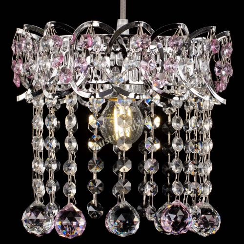 Барная люстра Астра №1 шар розовый в Подольске Гусь Хрустальный