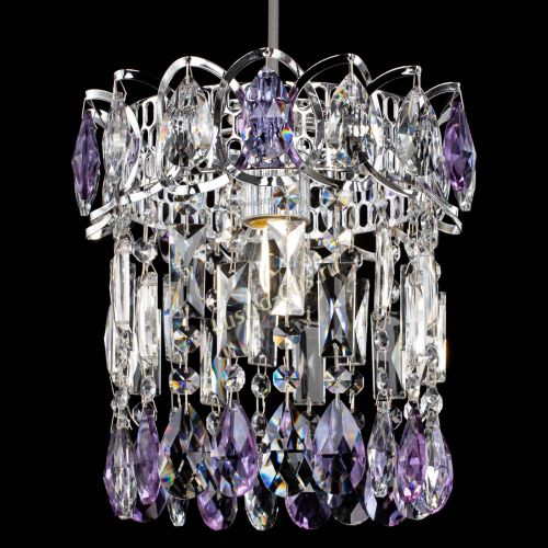 Барная люстра Астра №1 фиолетовая в Подольске Гусь Хрустальный