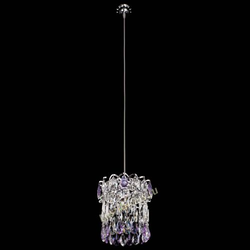 Барная люстра Астра №1 фиолетовая в Подольске Гусь Хрустальный