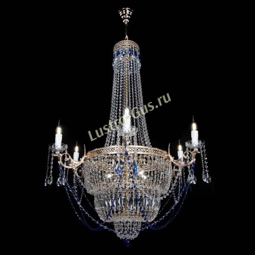 Люстра Елизавета Венеция синяя в Подольске Гусь Хрустальный