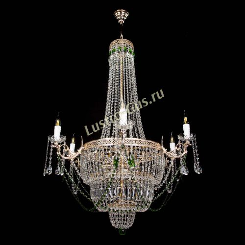 Люстра Елизавета Венеция зеленая в Подольске Гусь Хрустальный