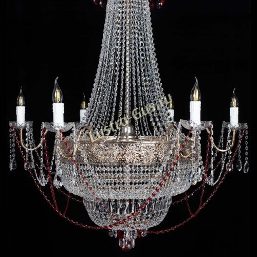 Люстра Елизавета Восток красная в Подольске Гусь Хрустальный