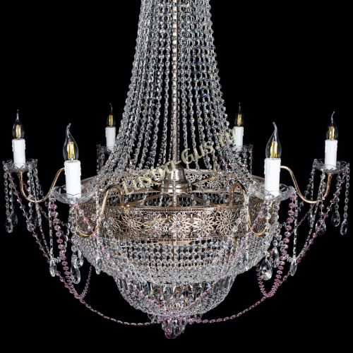 Люстра Елизавета Восток розовая в Подольске Гусь Хрустальный