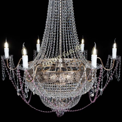 Люстра Елизавета Восток розовая в Подольске Гусь Хрустальный