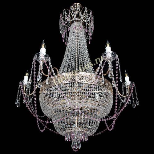 Люстра Елизавета Восток розовая в Подольске Гусь Хрустальный