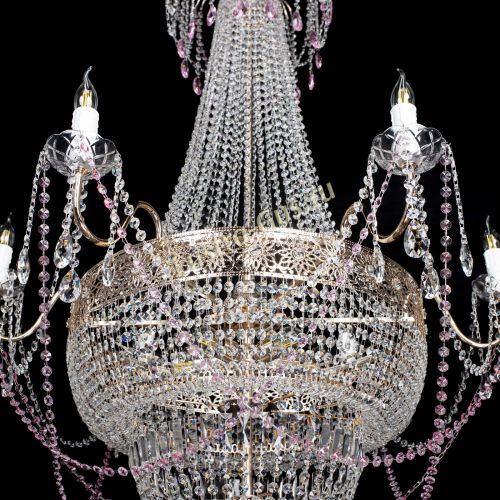 Люстра Елизавета Восток розовая в Подольске Гусь Хрустальный
