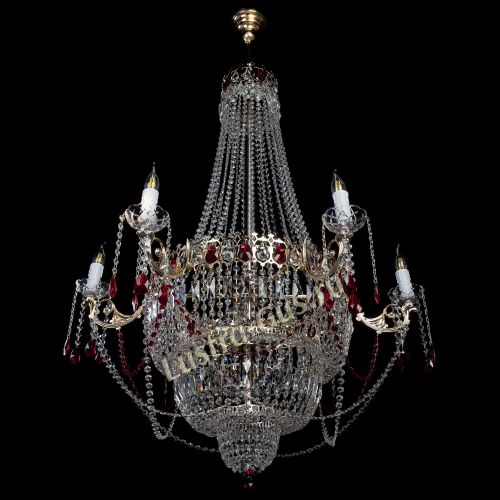 Люстра Елизавета красная в Подольске Гусь Хрустальный