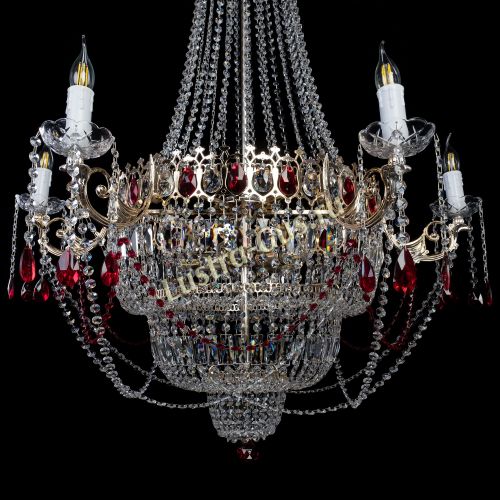 Люстра Елизавета красная в Подольске Гусь Хрустальный