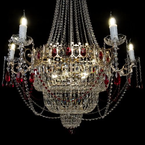 Люстра Елизавета красная в Подольске Гусь Хрустальный