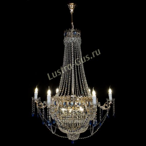 Люстра Елизавета синяя в Подольске Гусь Хрустальный
