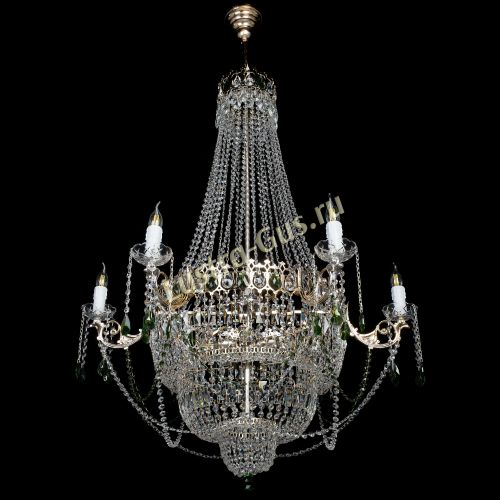 Люстра Елизавета зеленая в Подольске Гусь Хрустальный