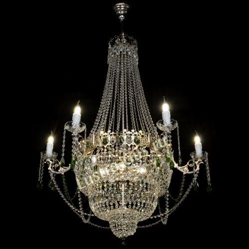 Люстра Елизавета зеленая в Подольске Гусь Хрустальный