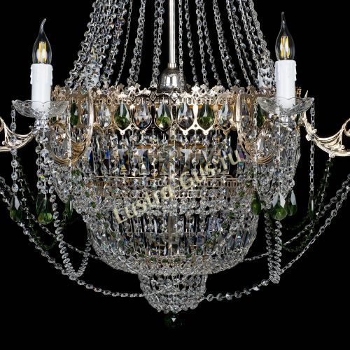 Люстра Елизавета зеленая в Подольске Гусь Хрустальный