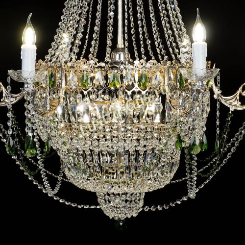 Люстра Елизавета зеленая в Подольске Гусь Хрустальный