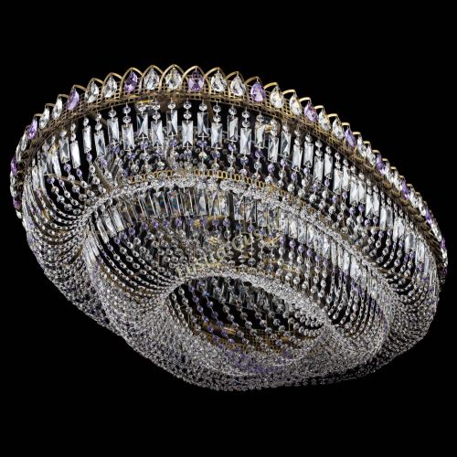 Люстра Кольцо Овал №17 под бронзу фиолетовая в Подольске Гусь Хрустальный
