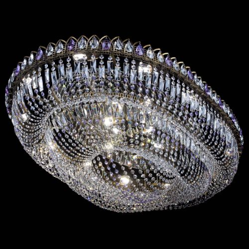 Люстра Кольцо Овал №17 под бронзу фиолетовая в Подольске Гусь Хрустальный