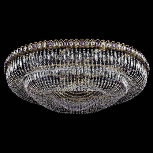 Люстра Кольцо Овал №17 под бронзу фиолетовая в Подольске Гусь Хрустальный