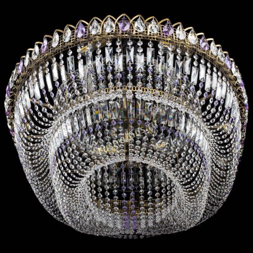 Люстра Кольцо Овал №17 под бронзу фиолетовая в Подольске Гусь Хрустальный