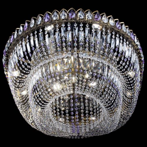 Люстра Кольцо Овал №17 под бронзу фиолетовая в Подольске Гусь Хрустальный