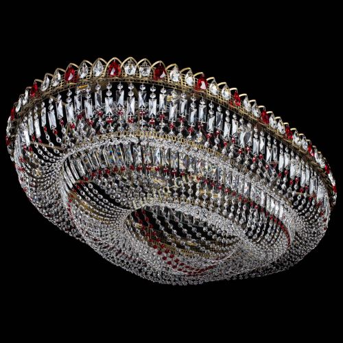 Люстра Кольцо Овал №17 под бронзу красная в Подольске Гусь Хрустальный