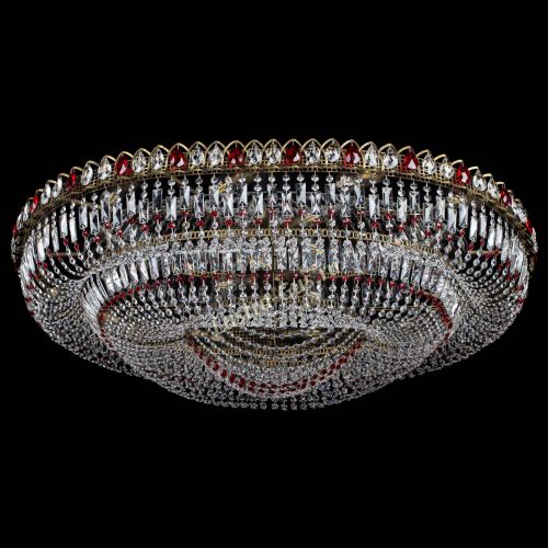 Люстра Кольцо Овал №17 под бронзу красная в Подольске Гусь Хрустальный