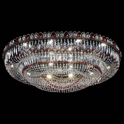 Люстра Кольцо Овал №17 под бронзу красная в Подольске Гусь Хрустальный