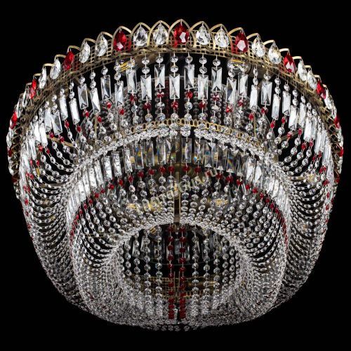 Люстра Кольцо Овал №17 под бронзу красная в Подольске Гусь Хрустальный