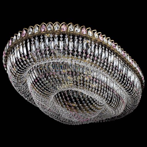 Люстра Кольцо Овал №17 под бронзу розовая в Подольске Гусь Хрустальный