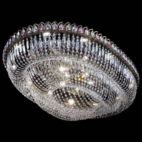 Люстра Кольцо Овал №17 под бронзу розовая в Подольске Гусь Хрустальный